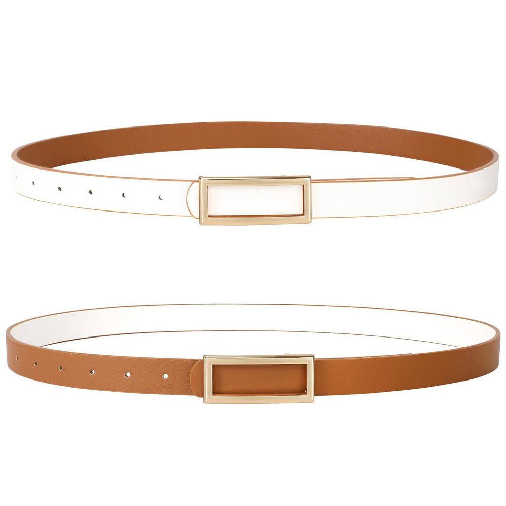 7488 Skinny Reversible Belts For Women, Two-in-one Women Thin Belt